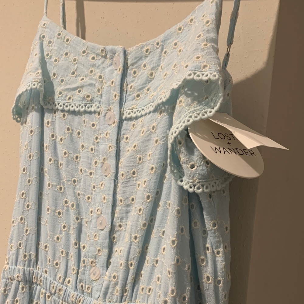 Lost + Wander Light Blue Sleeveless Maxi Dress